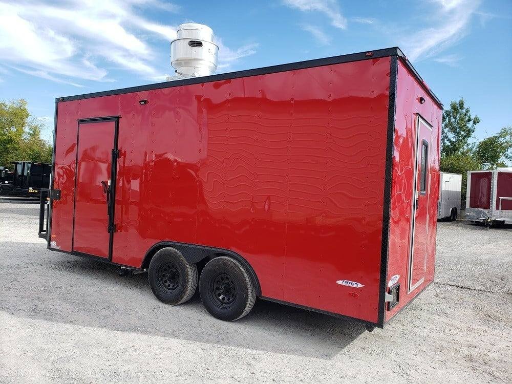 8.5′ x 18′ Red and Black Food Concession Trailer With Appliances — photo 15