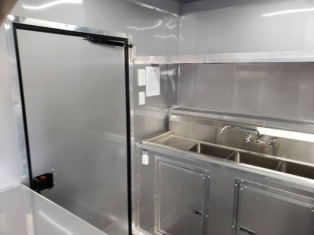 8.5′ x 18′ Red and Black Food Concession Trailer With Appliances — photo 7
