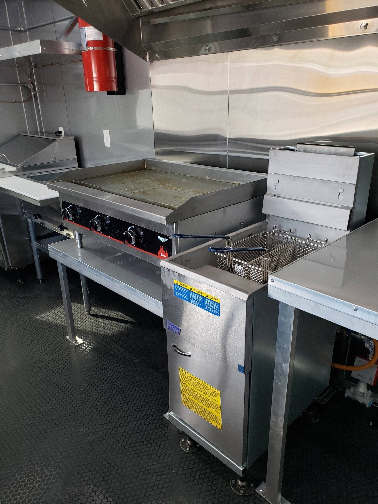 8.5′ x 18′ Red and Black Food Concession Trailer With Appliances — photo 8