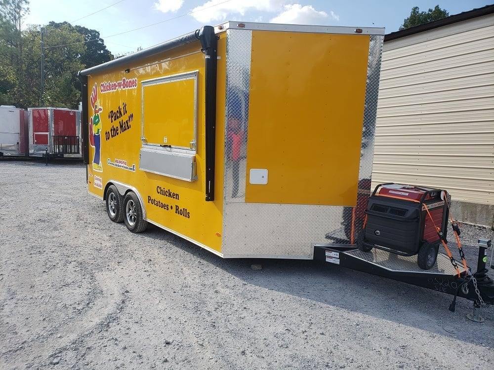 8.5′ x 16′ Penske Yellow Concession Food Trailer with Appliances