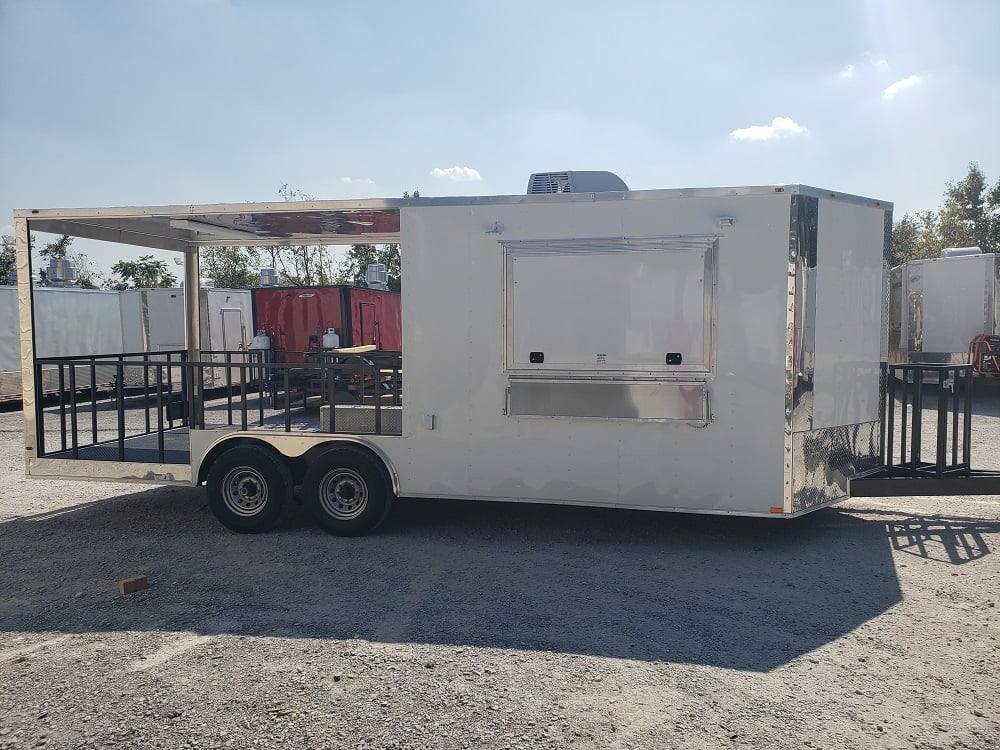 8.5′ x 22′ White BBQ Porch Concession Food Trailer — photo 5