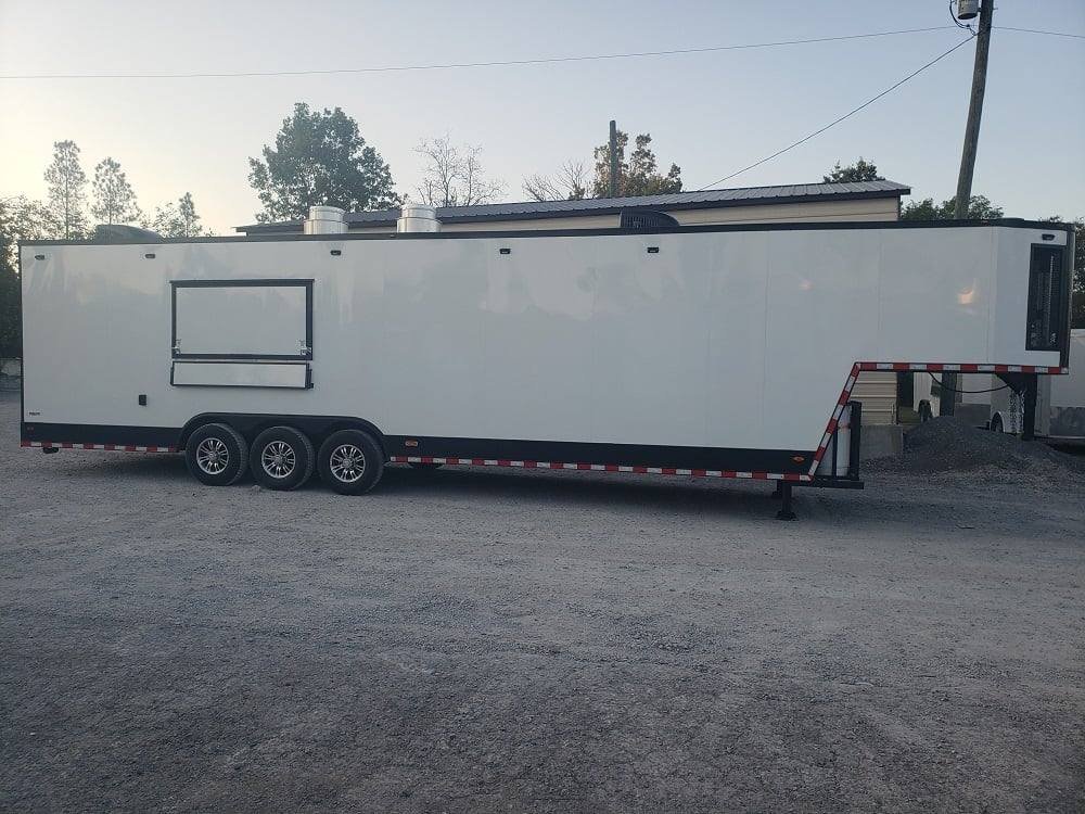 8.5′ x 40′ White Gooseneck Concession Food Trailer With Appliances — photo 5