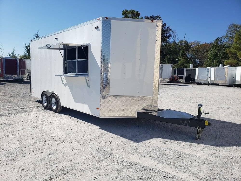 8.5′ x 18′ White Concession Food Trailer