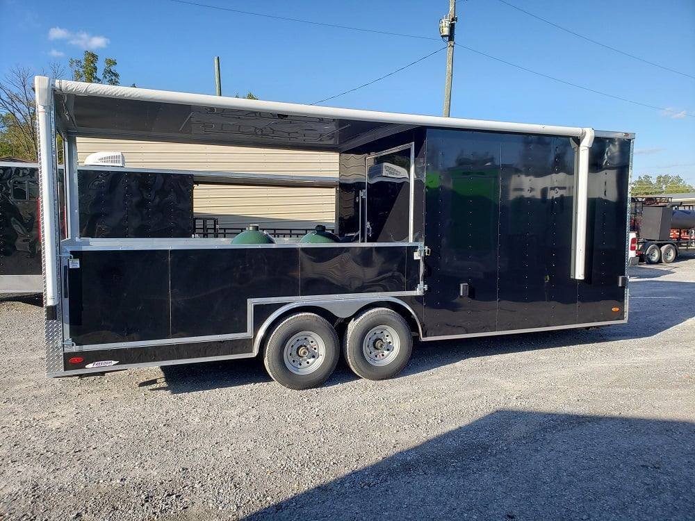 8.5′ x 22′ Black Porch Style BBQ Concession Food Trailer — photo 10