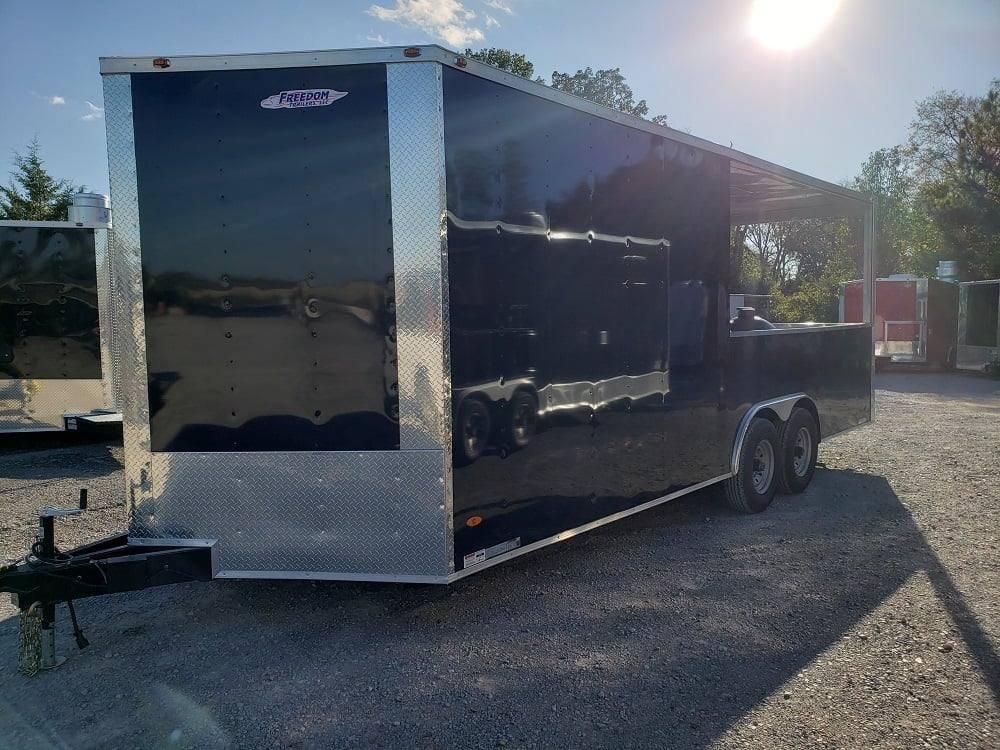 8.5′ x 22′ Black Porch Style BBQ Concession Food Trailer — photo 3