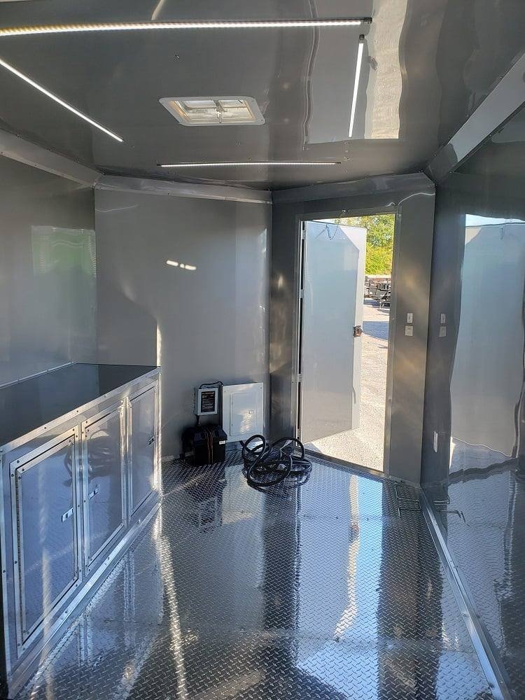 8.5′ x 22′ Black Porch Style BBQ Concession Food Trailer — photo 2
