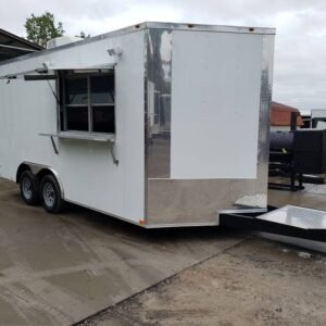 8.5' x 16' White Concession Trailer Event Catering