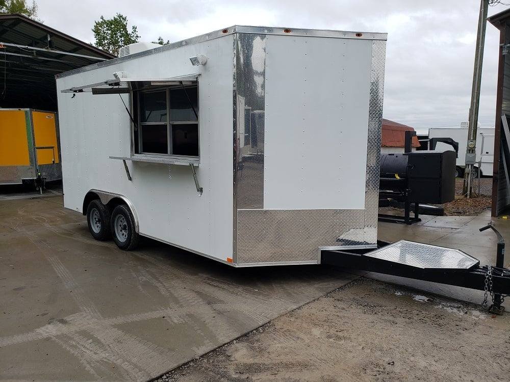 8.5′ x 16′ White Concession Trailer Event Catering