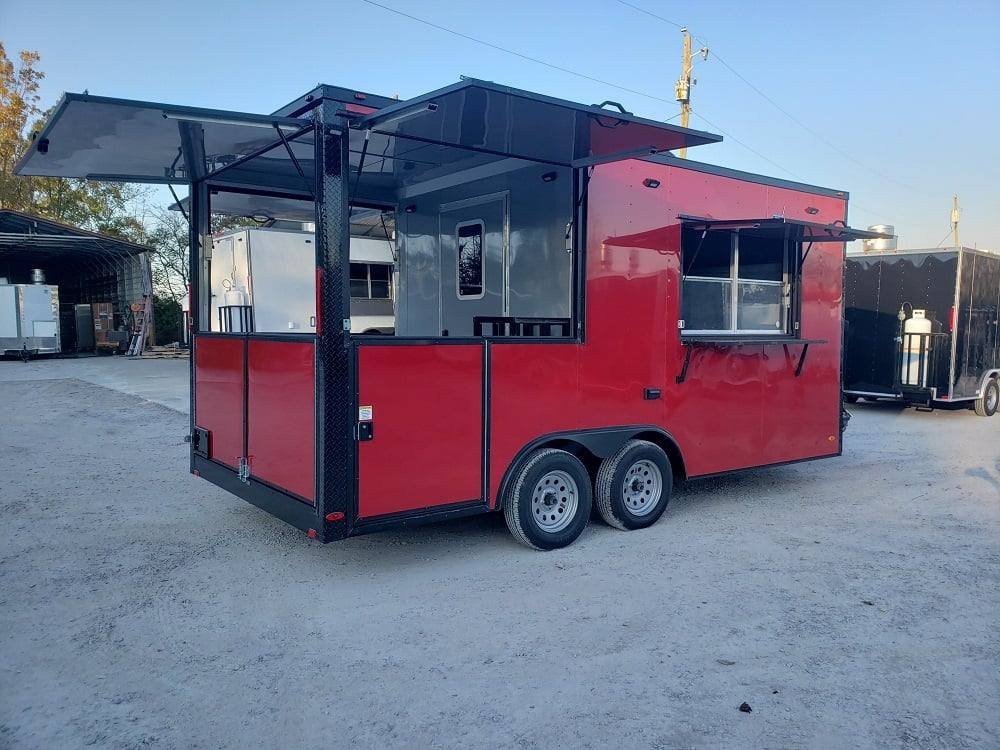 8.5′ x 17′ Red Concession Food Trailer — photo 6