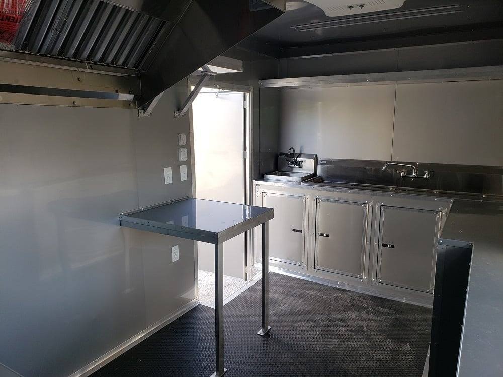 Black 8.5′ x 28′ BBQ Porch Concession Food Trailer — photo 11