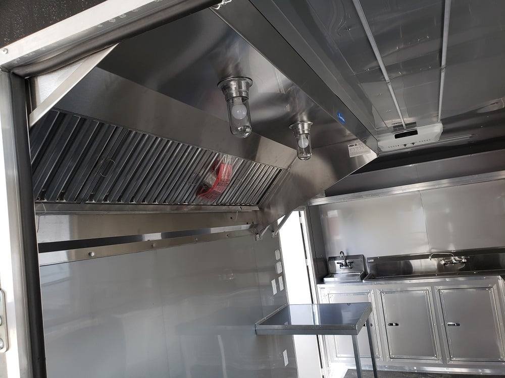 Black 8.5′ x 28′ BBQ Porch Concession Food Trailer — photo 15