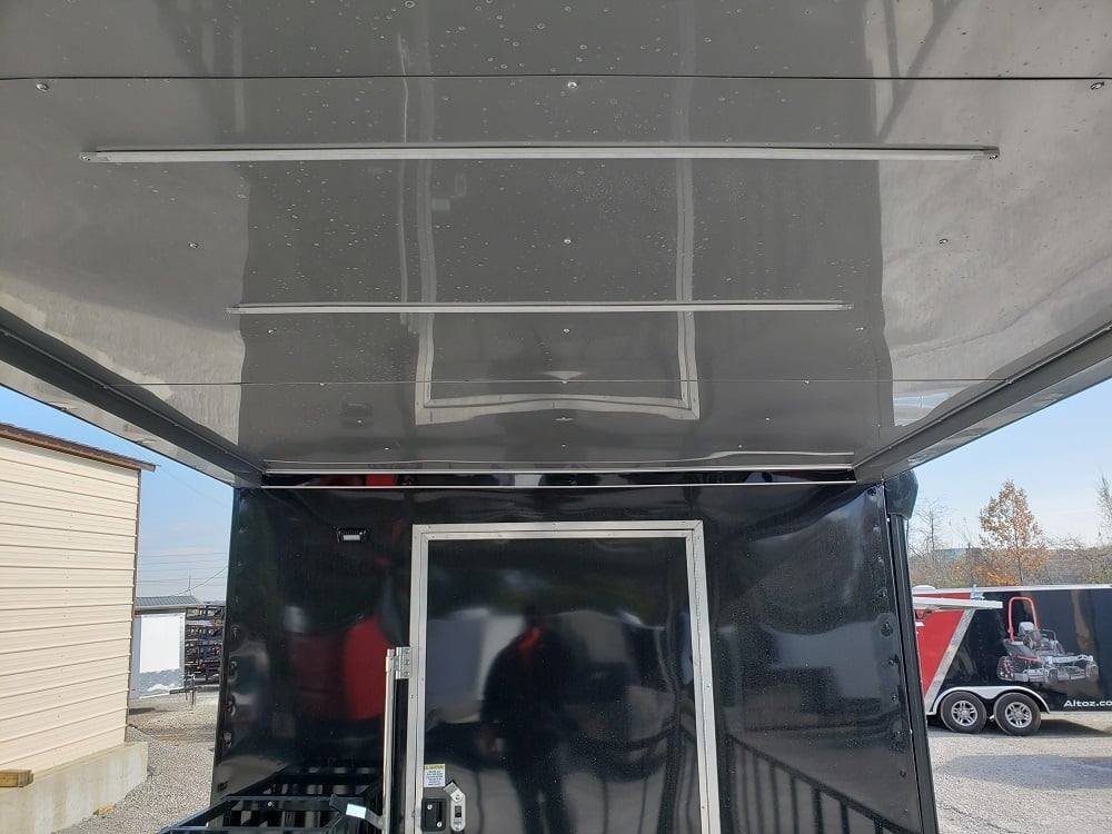 Black 8.5′ x 28′ BBQ Porch Concession Food Trailer — photo 13