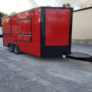 Red 8.5x17' Catering Event Concession Food Trailer