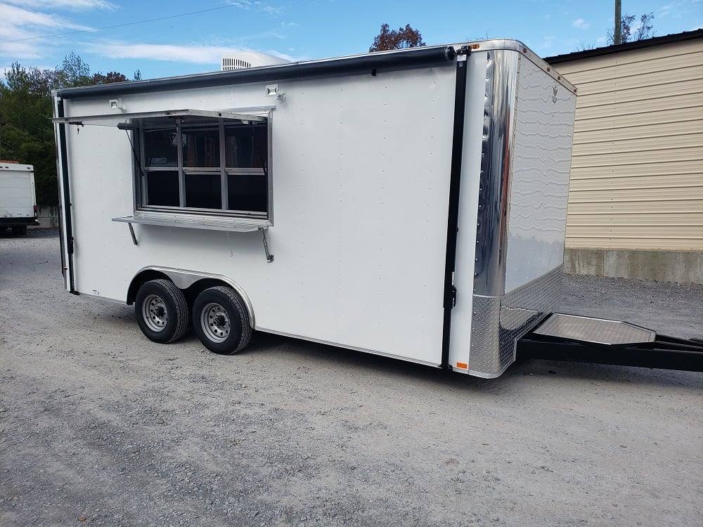 8.5′ x 18′ White Concession Food Trailer