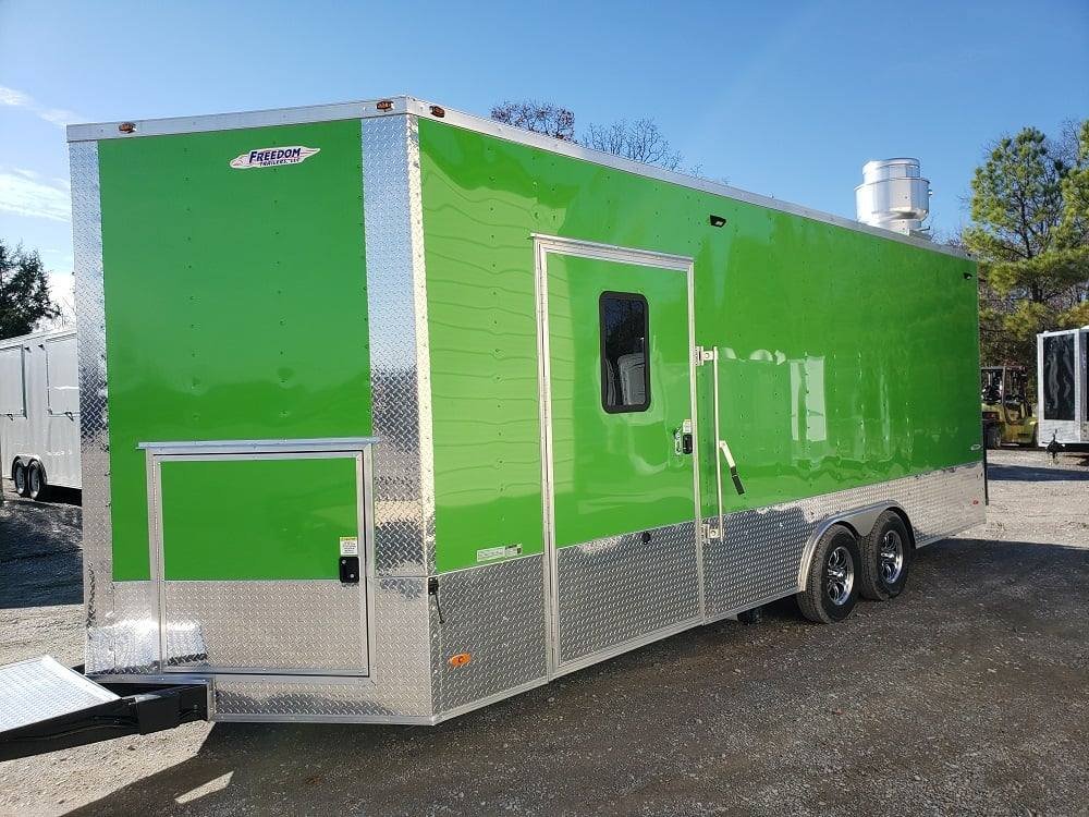 8.5′ x 22′ Lime Green Food Concession Trailer With Appliances