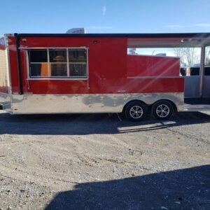 8.5' x 24' Red BBQ Porch Food Concession Event Trailer