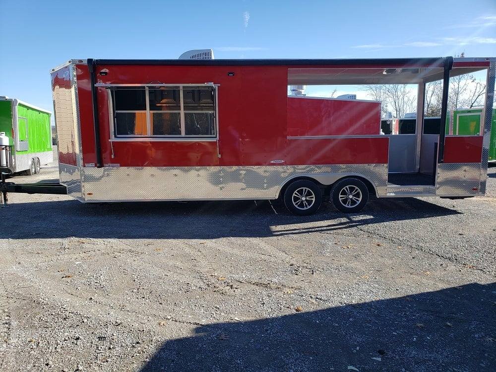 8.5′ x 24′ Red BBQ Porch Food Concession Event Trailer
