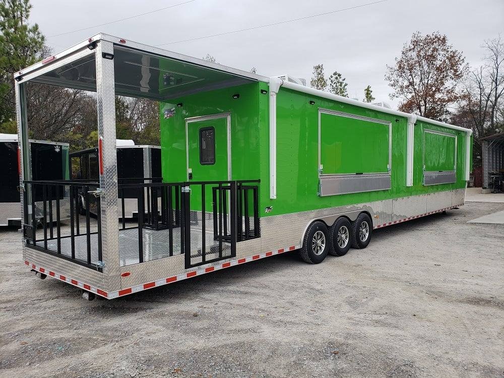 8.5′ x 53′ Lime Green Gooseneck BBQ Concession Food Trailer — photo 13