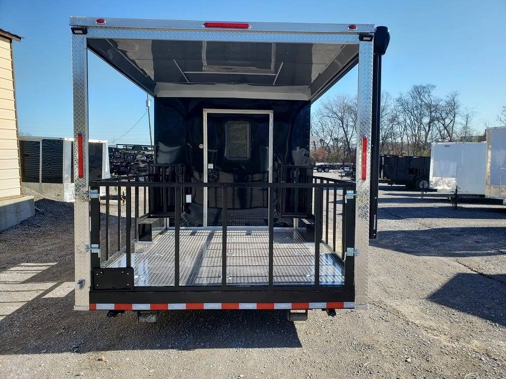 8.5′ x 24′ Black BBQ Porch Concession Food Trailer — photo 15