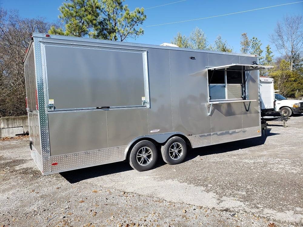 8.5′ x 20′ Light Pewter Porch Style Concession Food Trailer — photo 6