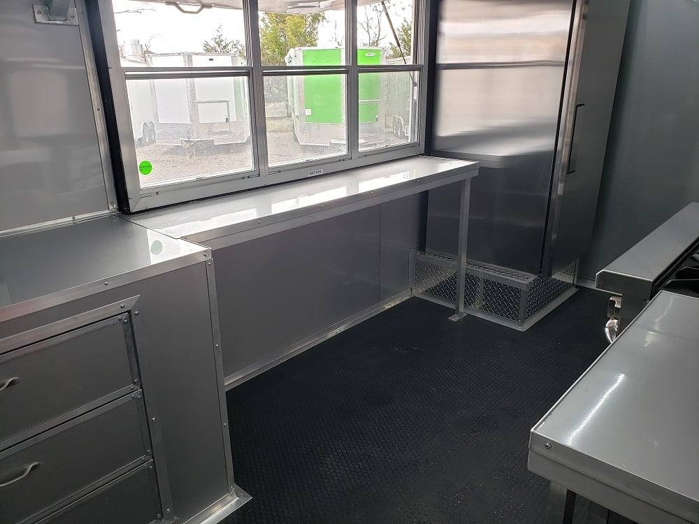 8.5′ x 28′ Black BBQ Porch Concession Food Trailer With Appliances — photo 2