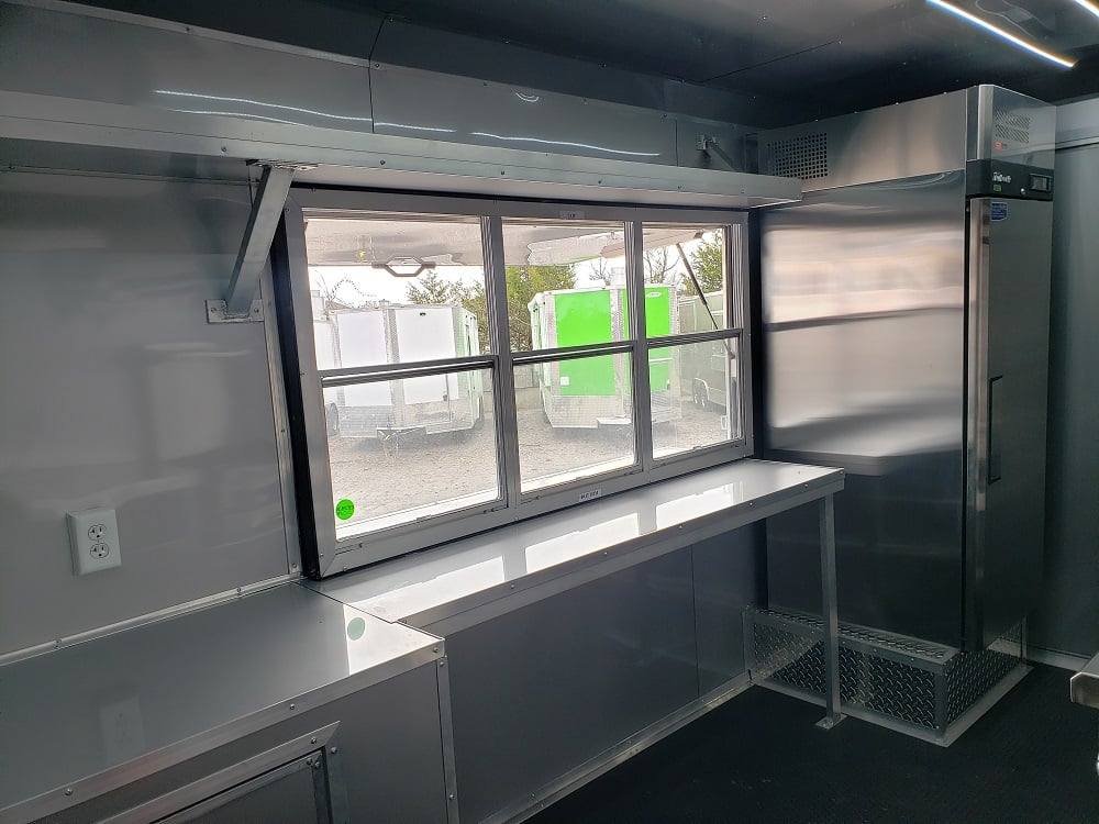 8.5′ x 28′ Black BBQ Porch Concession Food Trailer With Appliances — photo 8