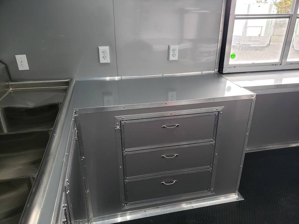 8.5′ x 28′ Black BBQ Porch Concession Food Trailer With Appliances — photo 15
