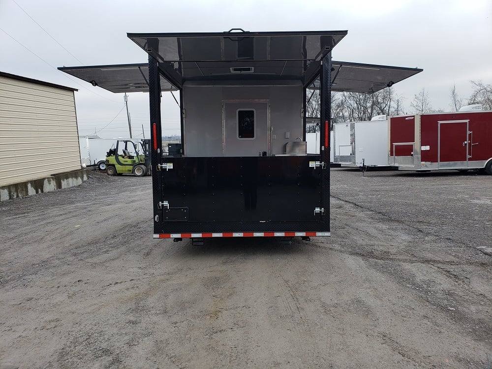 8.5′ x 28′ Black BBQ Concession Trailer with Restroom — photo 8