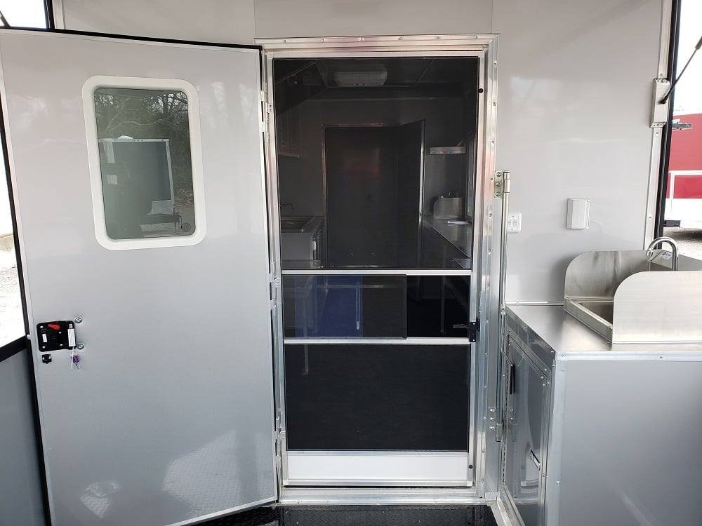 8.5′ x 28′ Black BBQ Concession Trailer with Restroom — photo 14