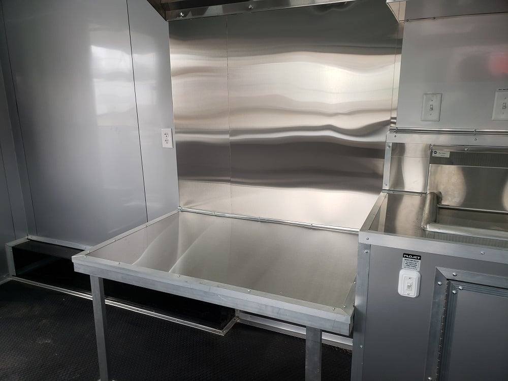 8.5′ x 28′ Black BBQ Concession Trailer with Restroom — photo 11