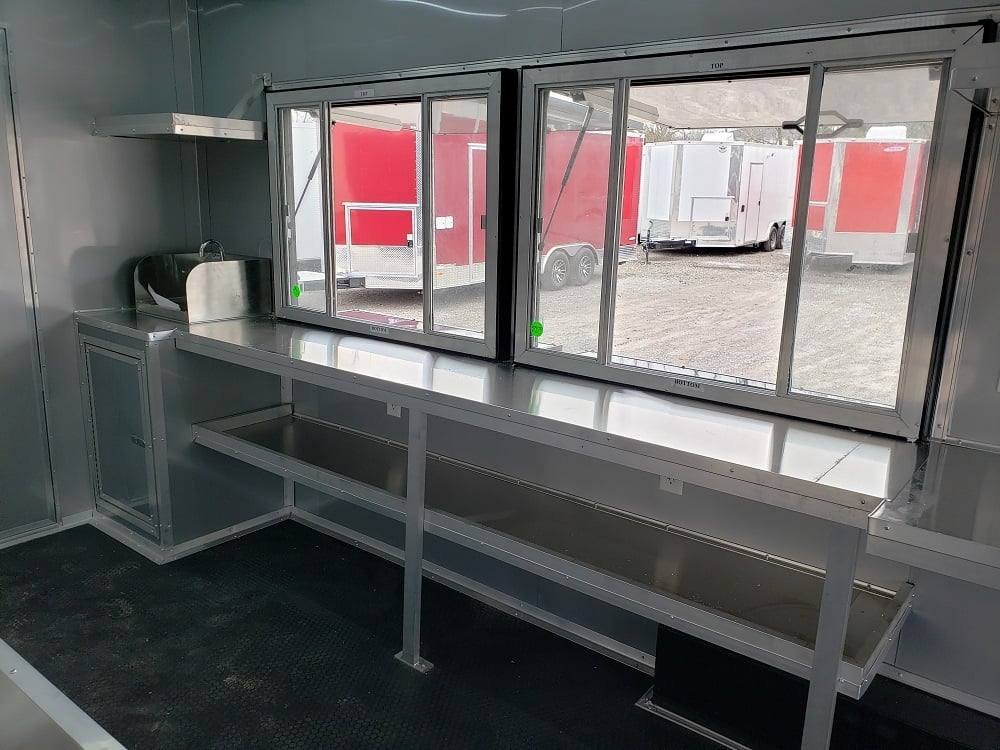 8.5′ x 28′ Black BBQ Concession Trailer with Restroom — photo 6
