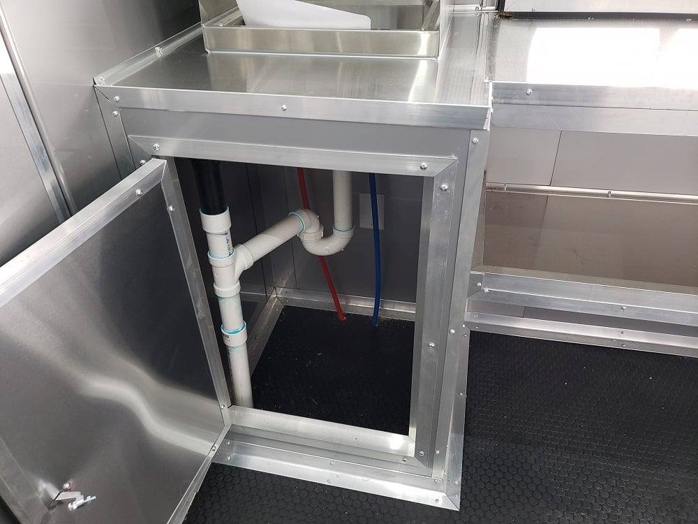8.5′ x 28′ Black BBQ Concession Trailer with Restroom — photo 13