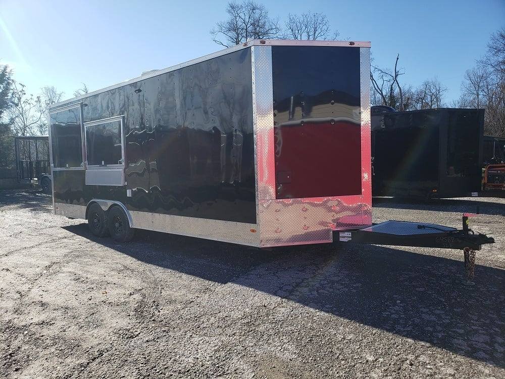 8.5′ x 22′ Porch Style Concession Food Trailer with Restroom