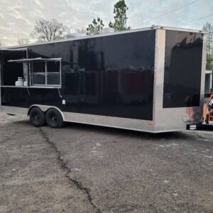 8.5' x 22' Porch Style Concession Food Trailer with Restroom and Appliances