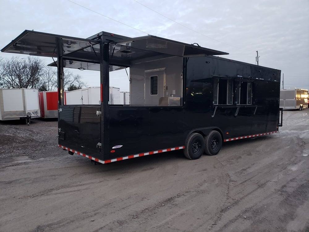 8.5′ x 28′ Black Concession Food Trailer with Restroom and Appliances — photo 15