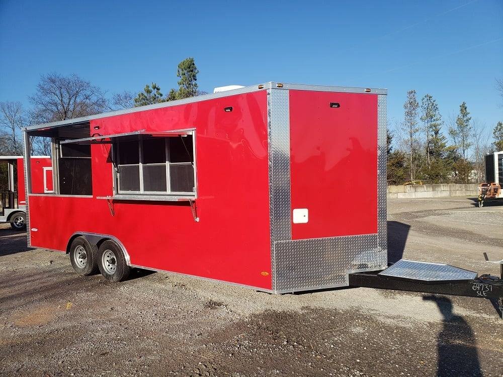 8.5′ x 20′ Victory Red BBQ Porch Concession Food Trailer