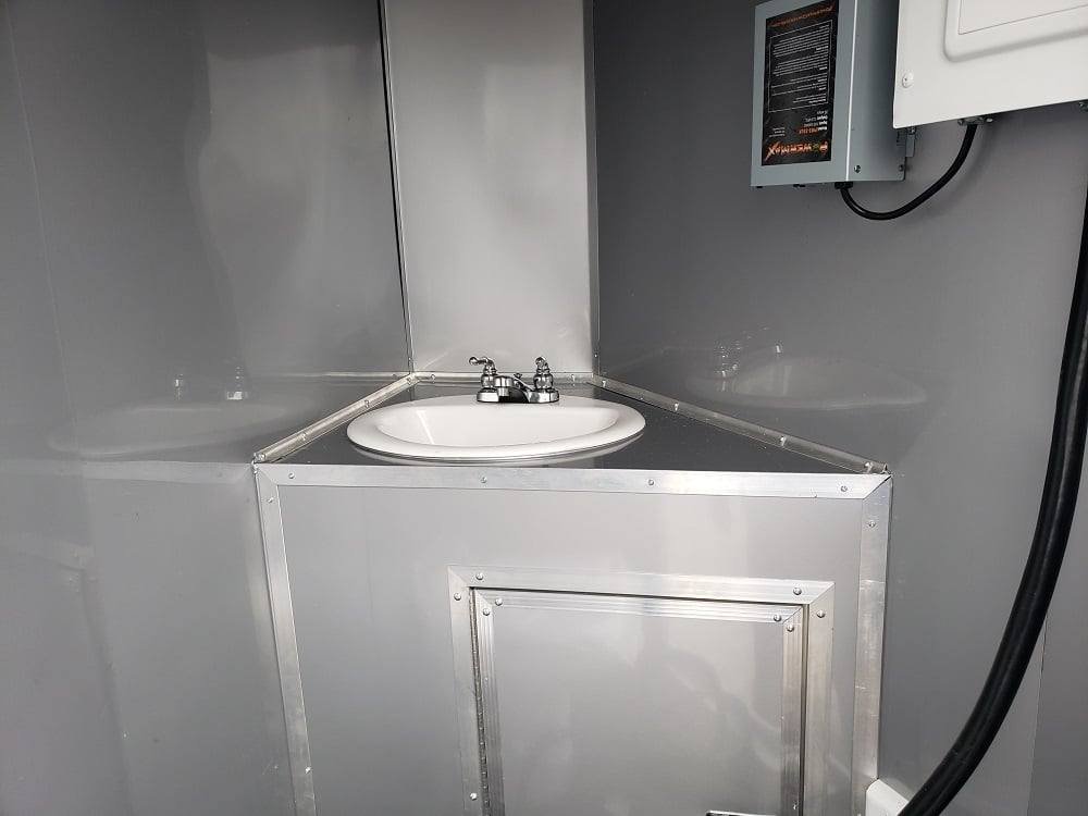 8.5′ x 18′ White Concession Food Trailer with Restroom — photo 8