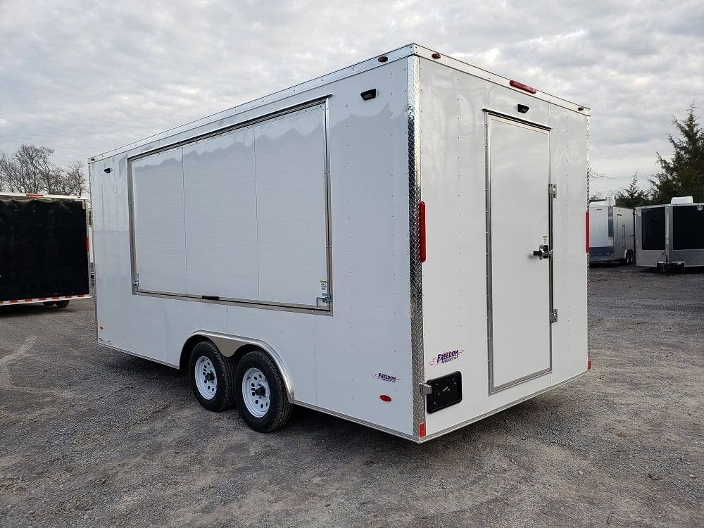 8.5′ x 18′ White Concession Food Trailer with Restroom — photo 4