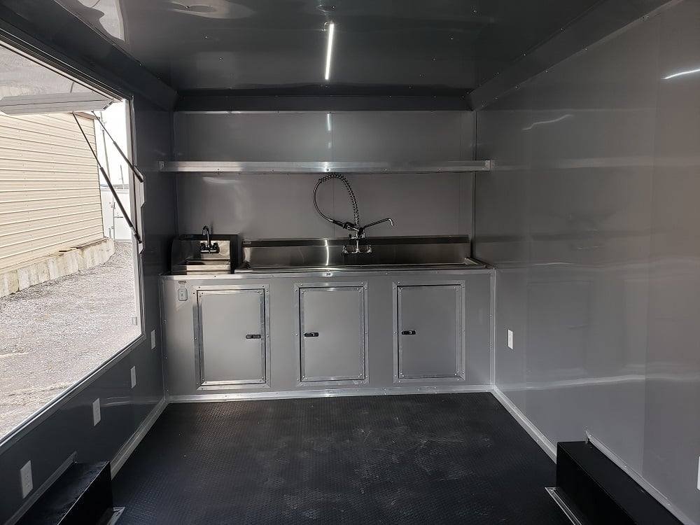 8.5′ x 18′ White Concession Food Trailer with Restroom — photo 14