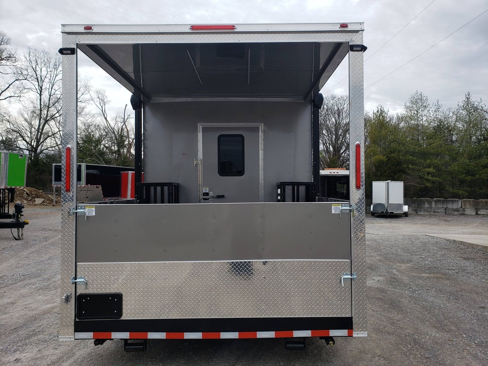 8.5′ x 24′ Light Pewter Double I Beam Porch Style Concession Food Trailer — photo 11
