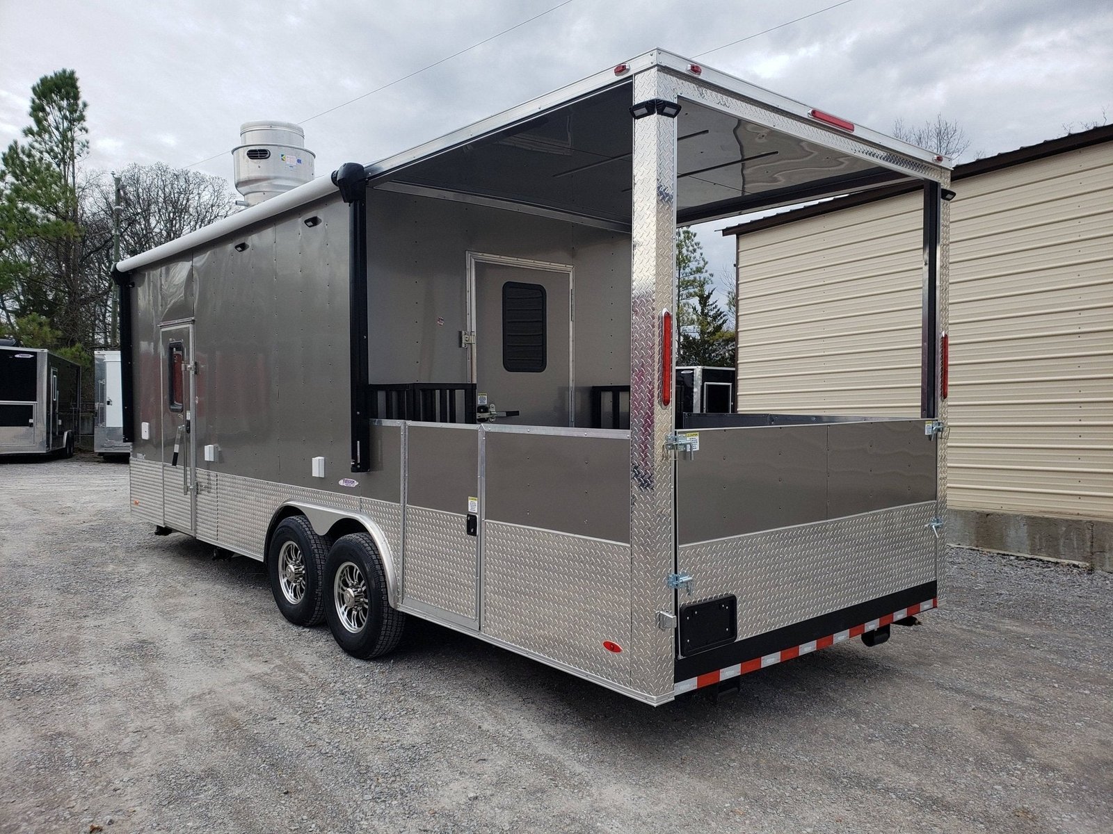 8.5′ x 24′ Light Pewter Double I Beam Porch Style Concession Food Trailer — photo 8
