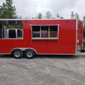 8.5' x 20' Victory Red BBQ Porch Food Concession Trailer with Appliances