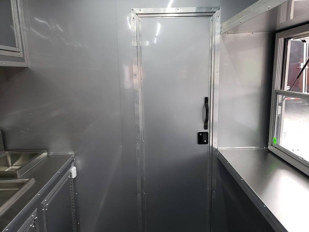 8.5′ x 32′ Black BBQ Porch Concession Food Trailer with Restroom — photo 15
