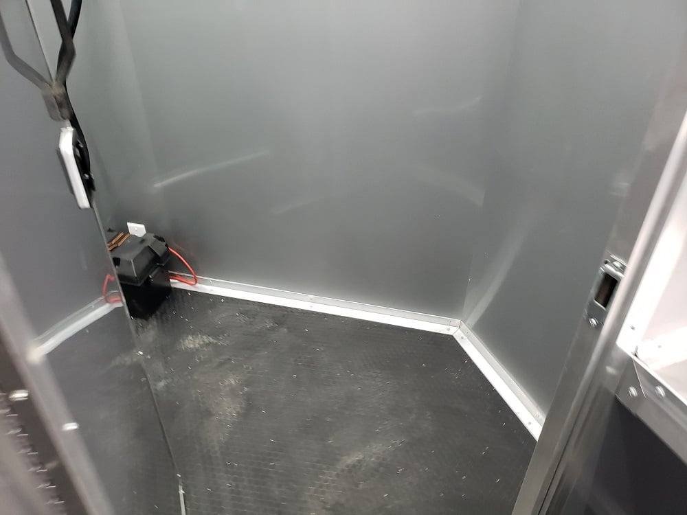 8.5′ x 32′ Black BBQ Porch Concession Food Trailer with Restroom — photo 5