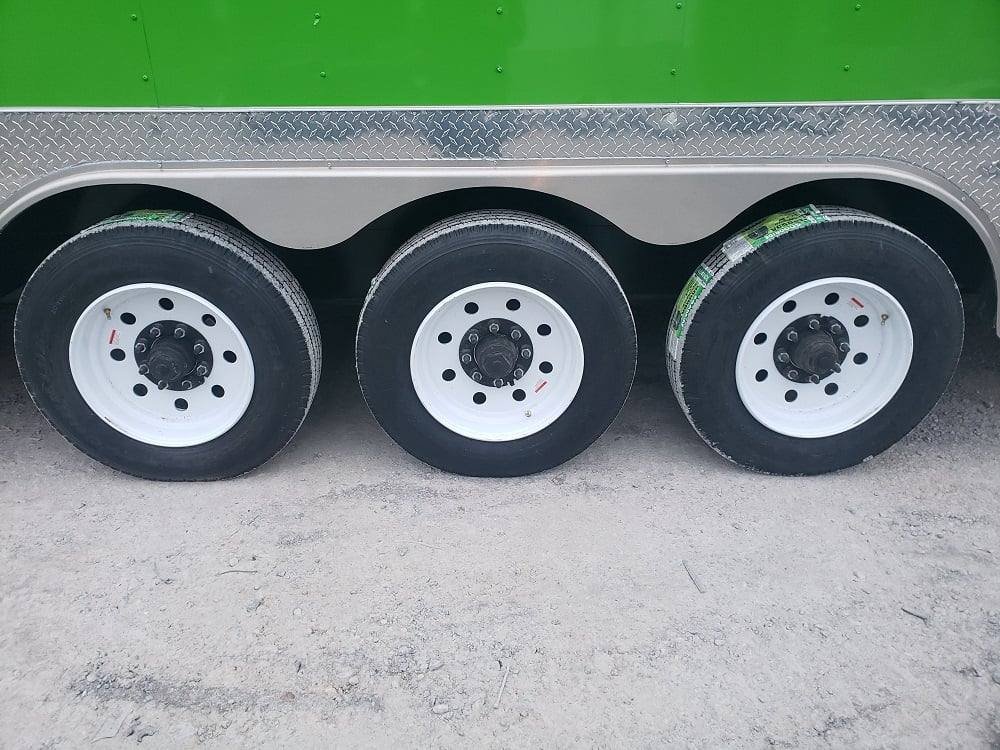 8.5′ x 48′ Lime Green Goose-neck Pizza Concession Food Trailer — photo 6