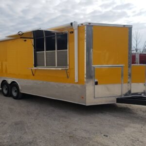 8.5' x 24' Yellow Food Vending Concession Trailer