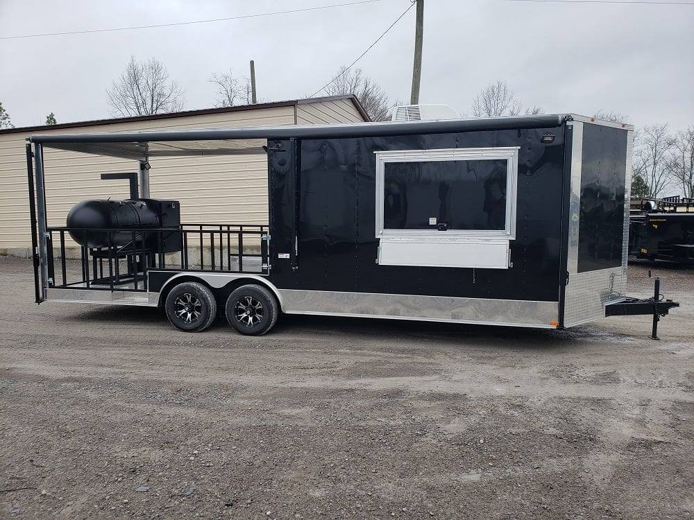 8.5′ x 24′ Black Porch Style BBQ Vending Food Trailer with Appliances — photo 15