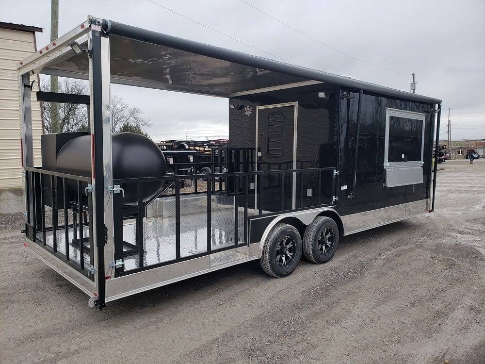 8.5′ x 24′ Black Porch Style BBQ Vending Food Trailer with Appliances — photo 13