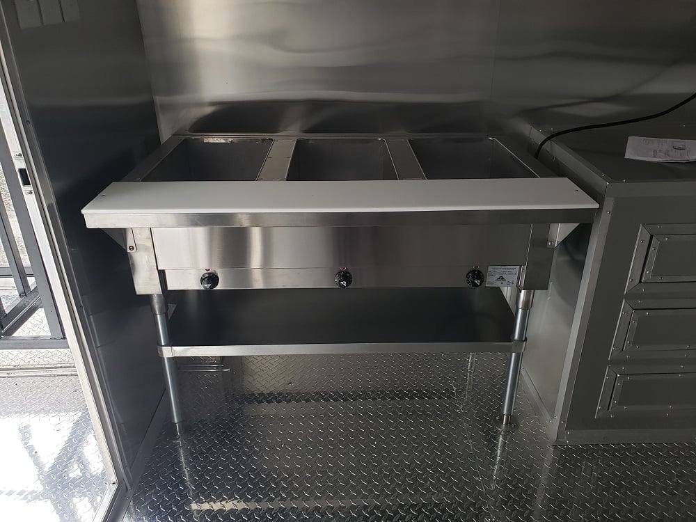 8.5′ x 24′ Black Porch Style BBQ Vending Food Trailer with Appliances — photo 9