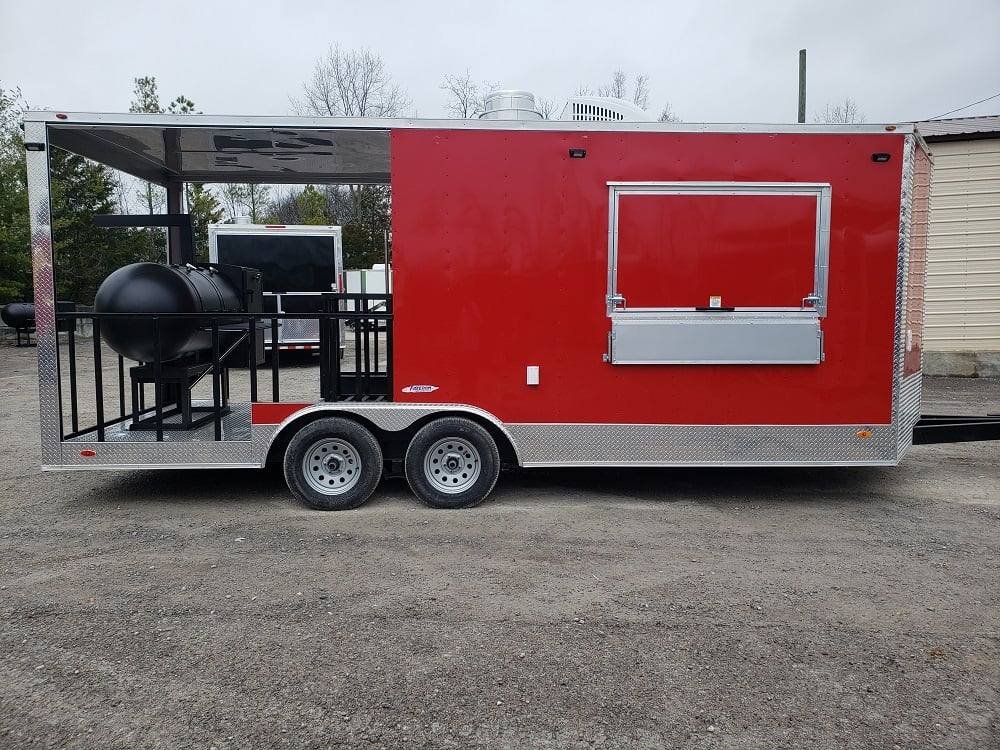 8.5′ x 20′ Red Porch Style BBQ Concession Food Trailer with Appliances — photo 7